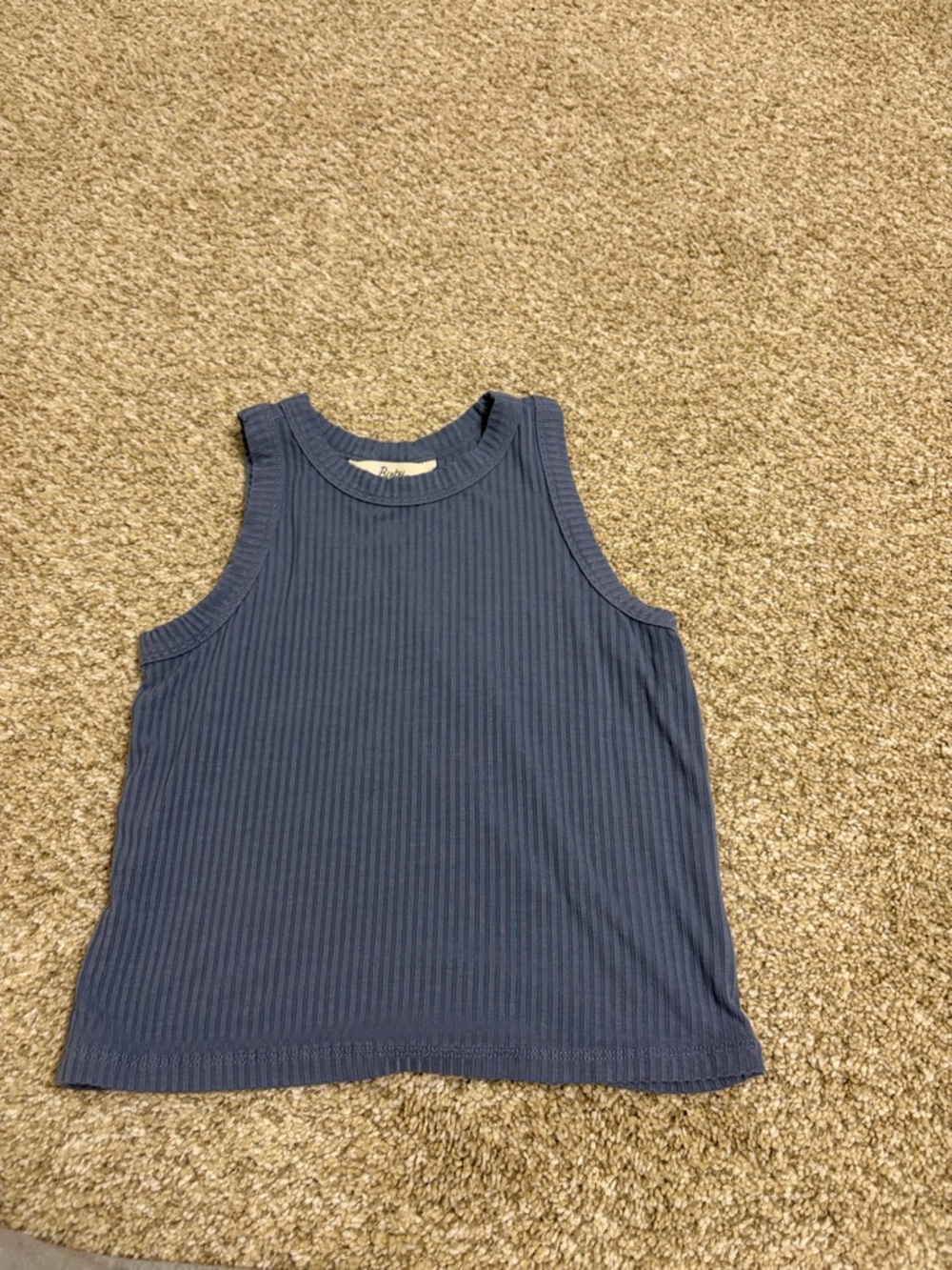 Kids Ribbed Tank Top in Blue